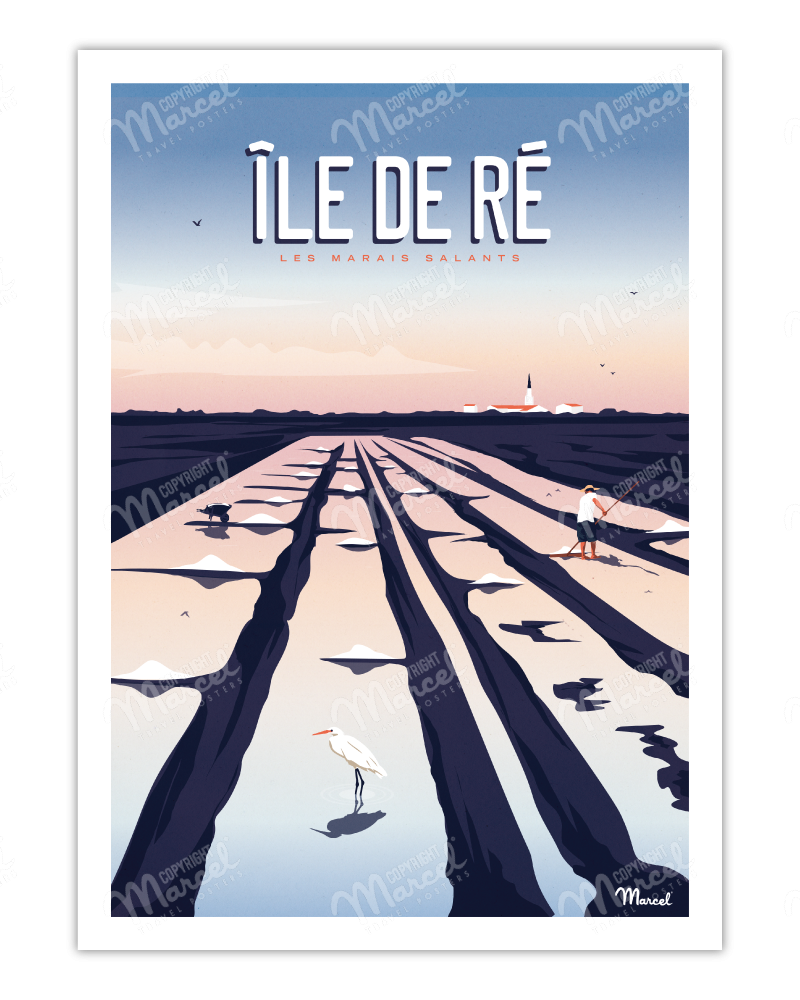 Affiche Île de Ré ''Marais Salants''