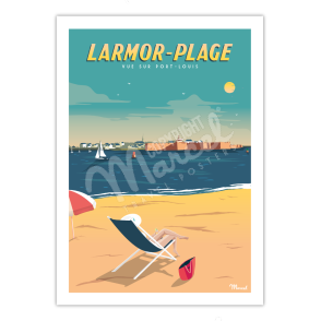 Affiche LARMOR-PLAGE "Vue sur Port-Louis"