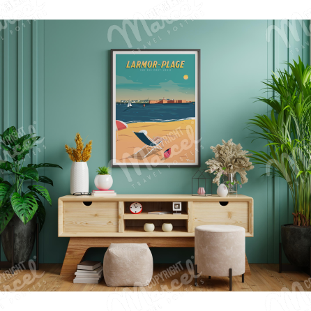 Poster LARMOR-PLAGE "View of Port-Louis"