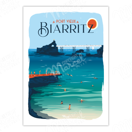Poster BIARRITZ ''Port Vieux''