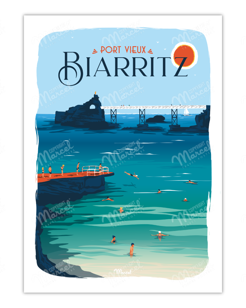 Affiche BIARRITZ ''Port Vieux''