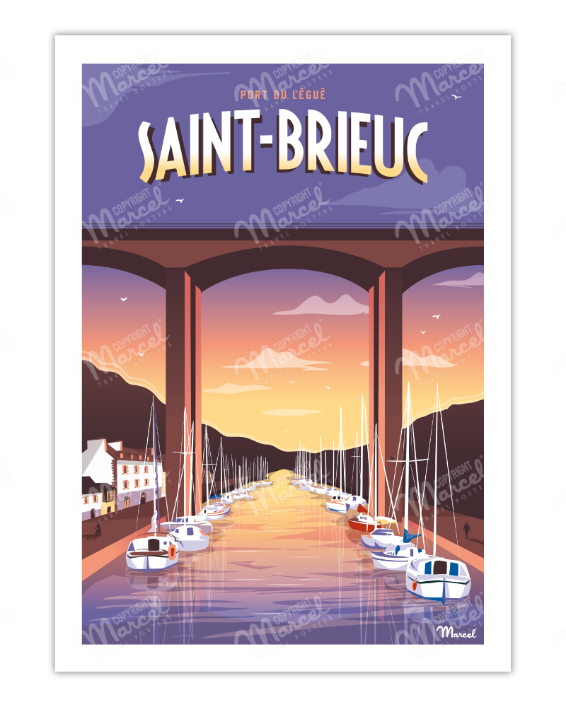 Affiche SAINT-BRIEUC ''Port Légué''