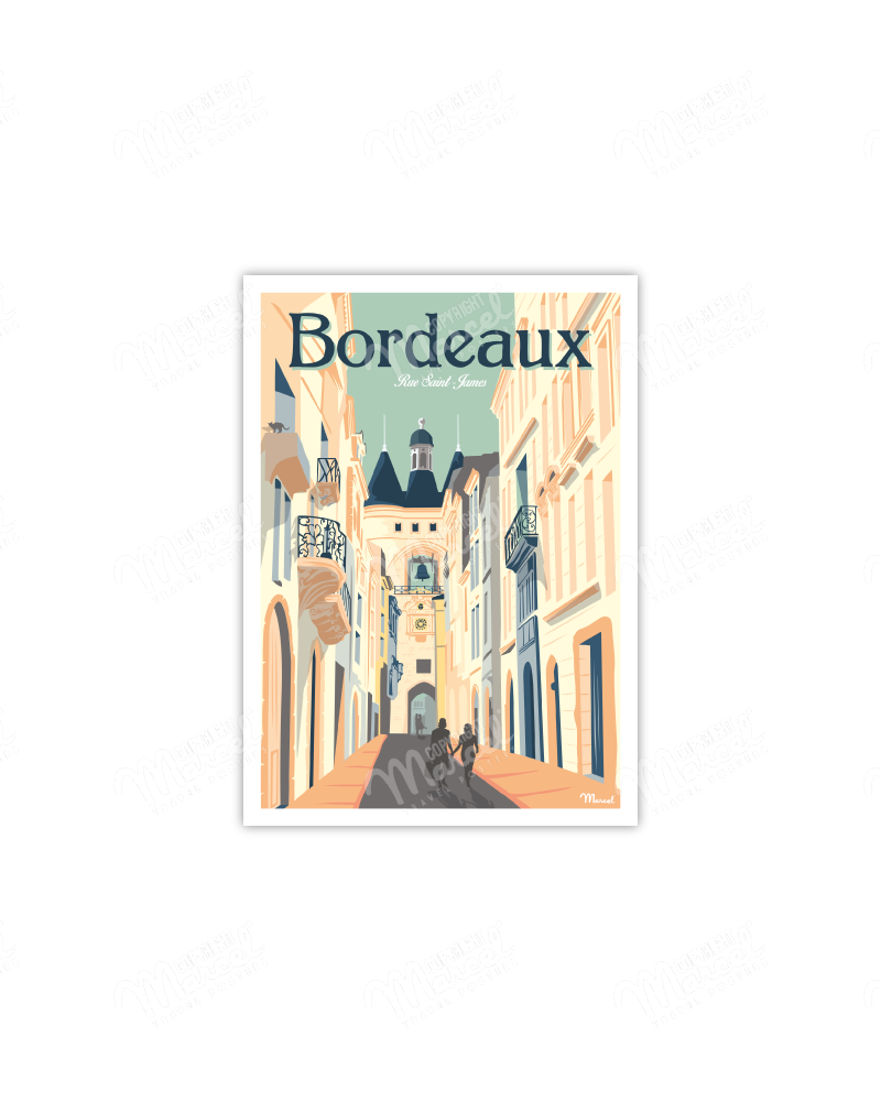 Carte Postale BORDEAUX "Rue...
