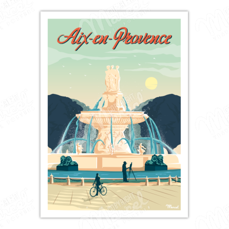 Affiche AIX-EN-PROVENCE "La Rotonde"