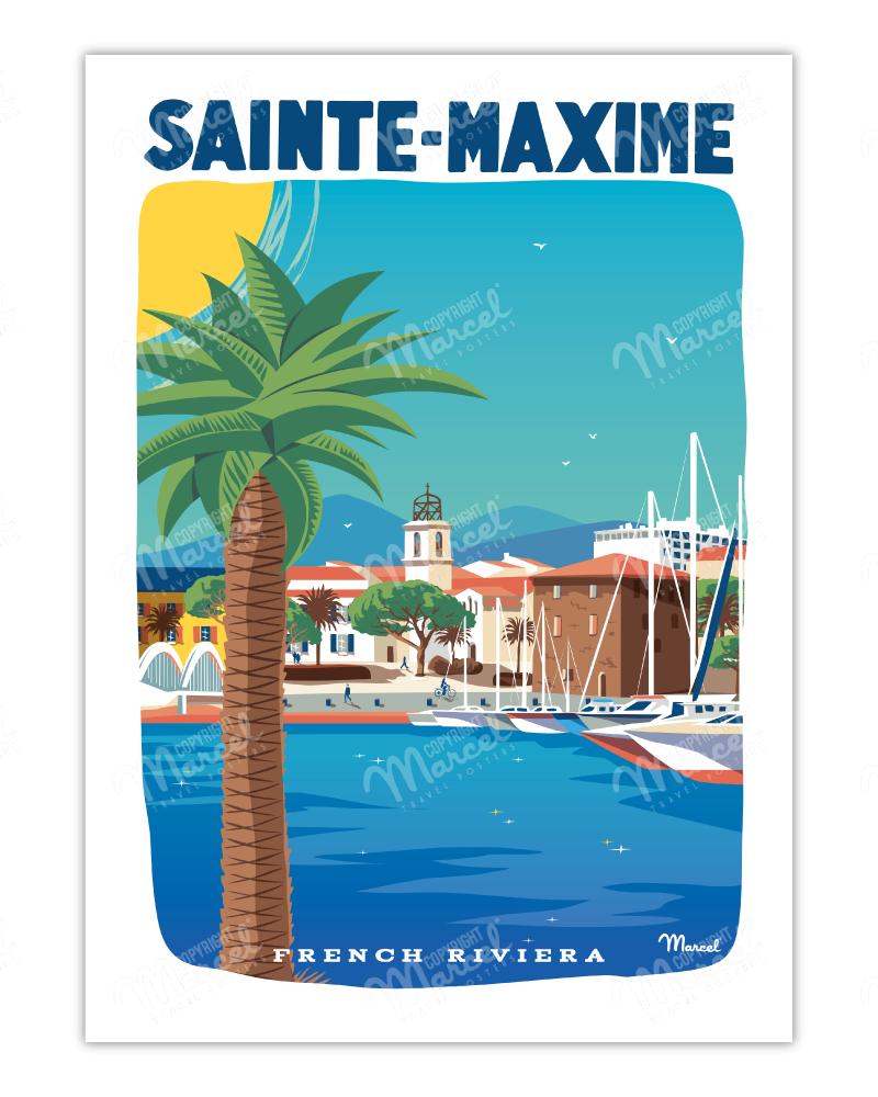 Poster SAINTE-MAXIME "French Riviera"