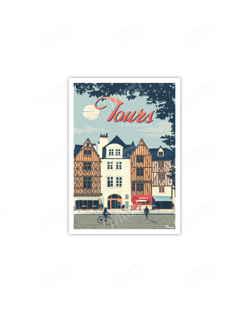 Postcard TOURS "Place Plumereau"