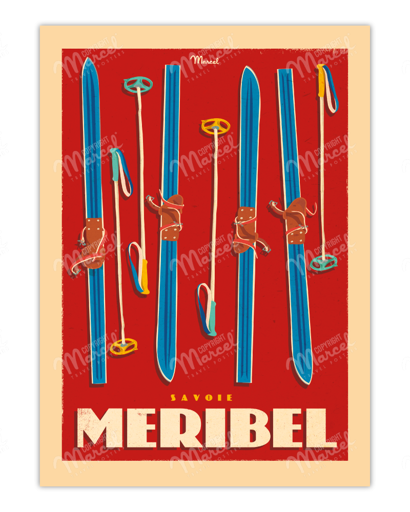 Poster MERIBEL "Skis Set"