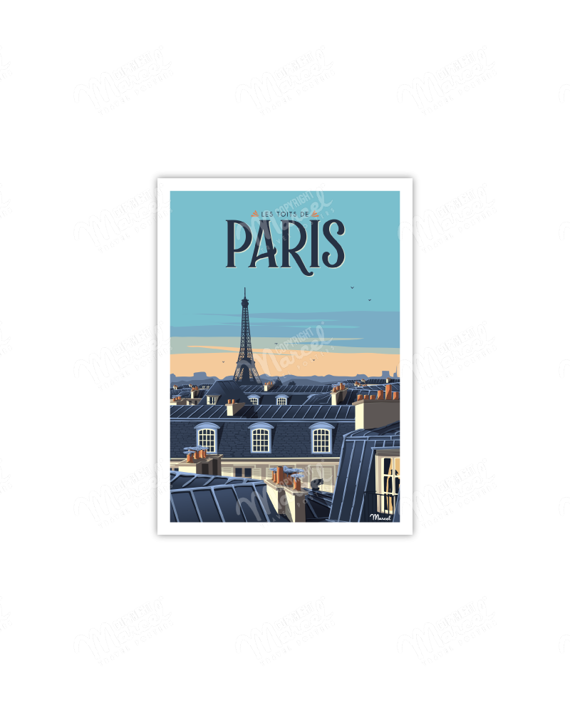 Postcard PARIS "The Rooftops"