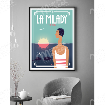 Affiche BIARRITZ "La Milady"