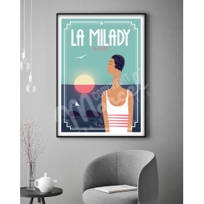 Affiche BIARRITZ "La Milady"