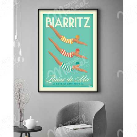 Affiche BIARRITZ "Bains de Mer"
