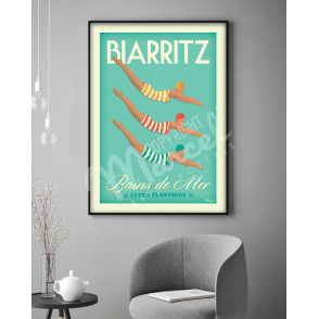 Affiche BIARRITZ "Bains de Mer"
