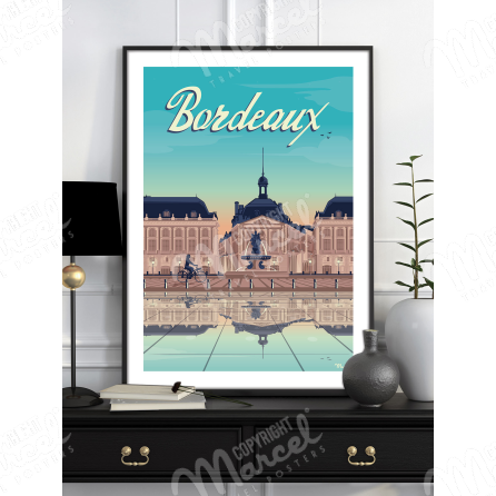 Affiche BORDEAUX "Place de la Bourse"