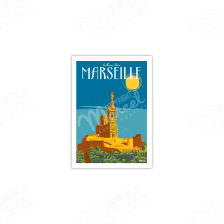 Affiche de collection - Marseille, le Port et la Bonne mère - Provence