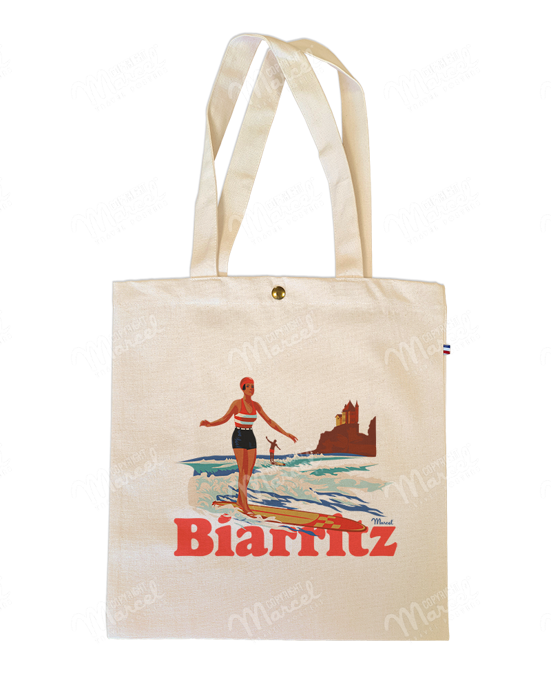 Tote Bag BIARRITZ "Retro Surf"