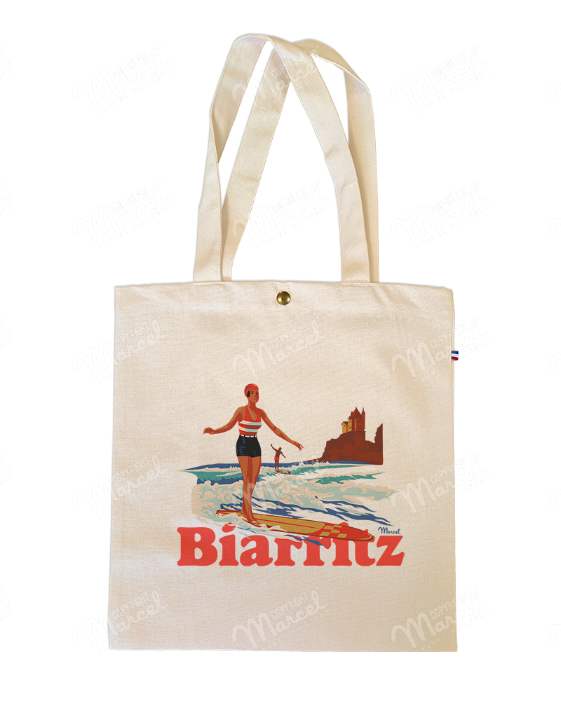 Tote Bag BIARRITZ "Rétro Surf"