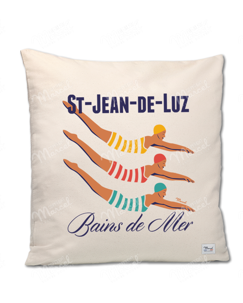 Coussin Lucien SAINT-JEAN-DE-LUZ "Bains de Mer"