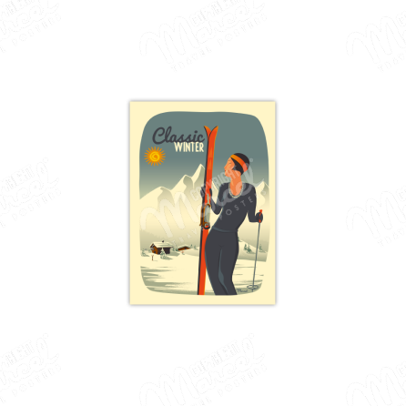 Postcard "Lady Ski"
