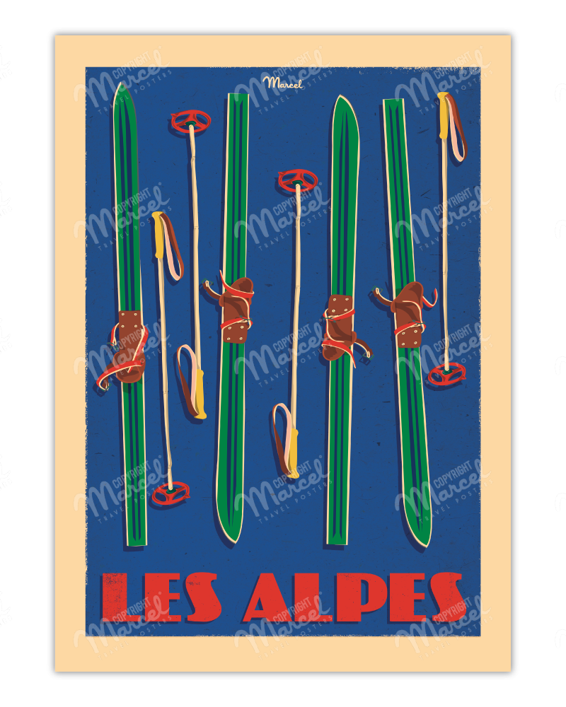 Poster THE ALPS "Skis Set"
