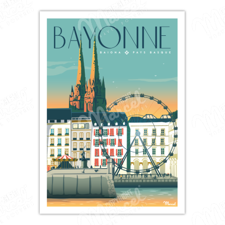 Poster BAYONNE "Place du Réduit"