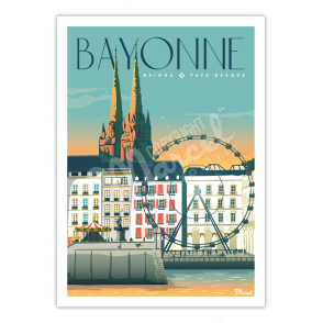 Affiche BAYONNE "Place du Réduit"