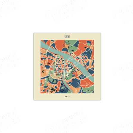 Poster BAYONNE "Mozaic Map"