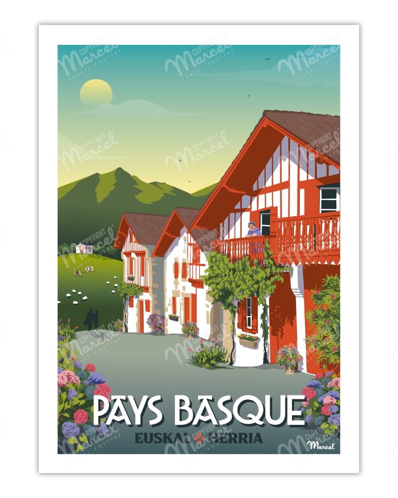 Poster BASQUE COUNTRY "Basque Village"