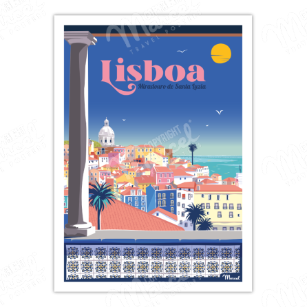 Affiche LISBONNE "Miradouro de Santa Luzia"