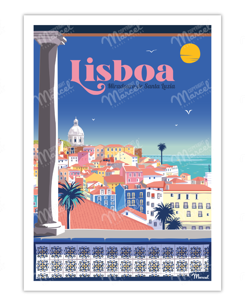 Poster LISBON "Miradouro de Santa Luzia"