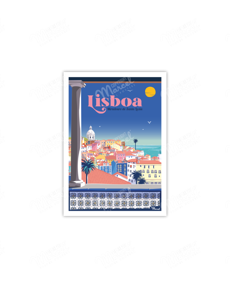 Carte Postale LISBONNE "Miradouro de Santa Luzia"