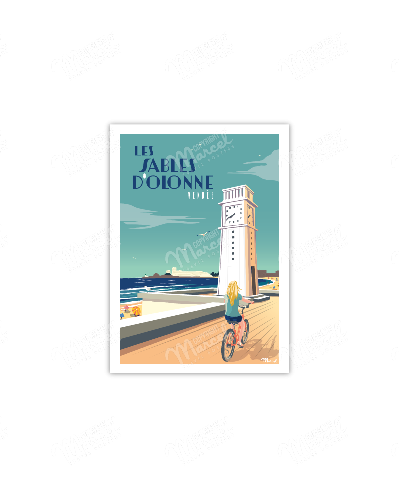 Postcard LES SABLES D'OLONNE "The Clock"