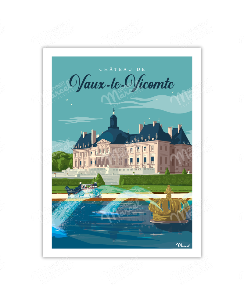 Affiche Château de Vaux-le-Vicomte - Marcel Travel Posters Taille