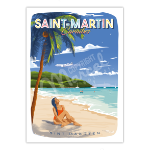 Affiche SAINT-MARTIN "Caraïbes"