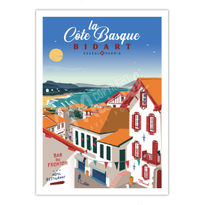 Affiche BIDART "Côte Basque"