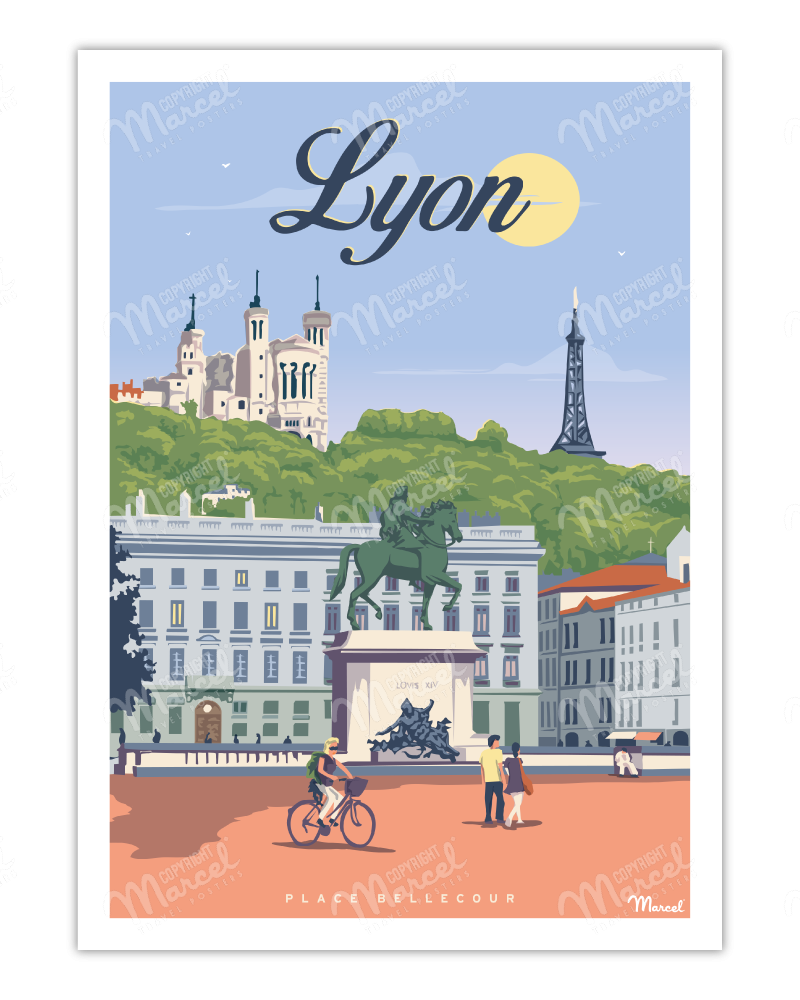 Poster LYON "Place Bellecour"