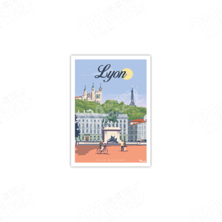 Postcard LYON "Place Bellecour"