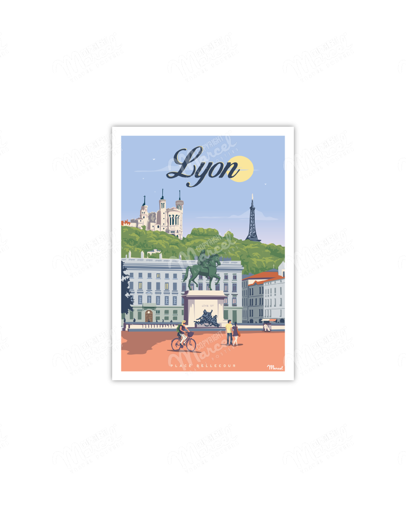Carte Postale LYON "Place Bellecour"