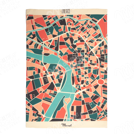 Tea Towel Léoni TOULOUSE "Mozaic Map"