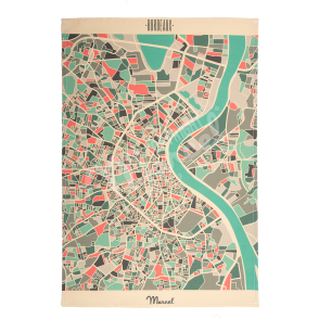 Tea Towel Léoni BORDEAUX "Mozaic Map"