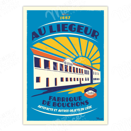 Affiche SOUSTON "Au Liégeur Bleu"