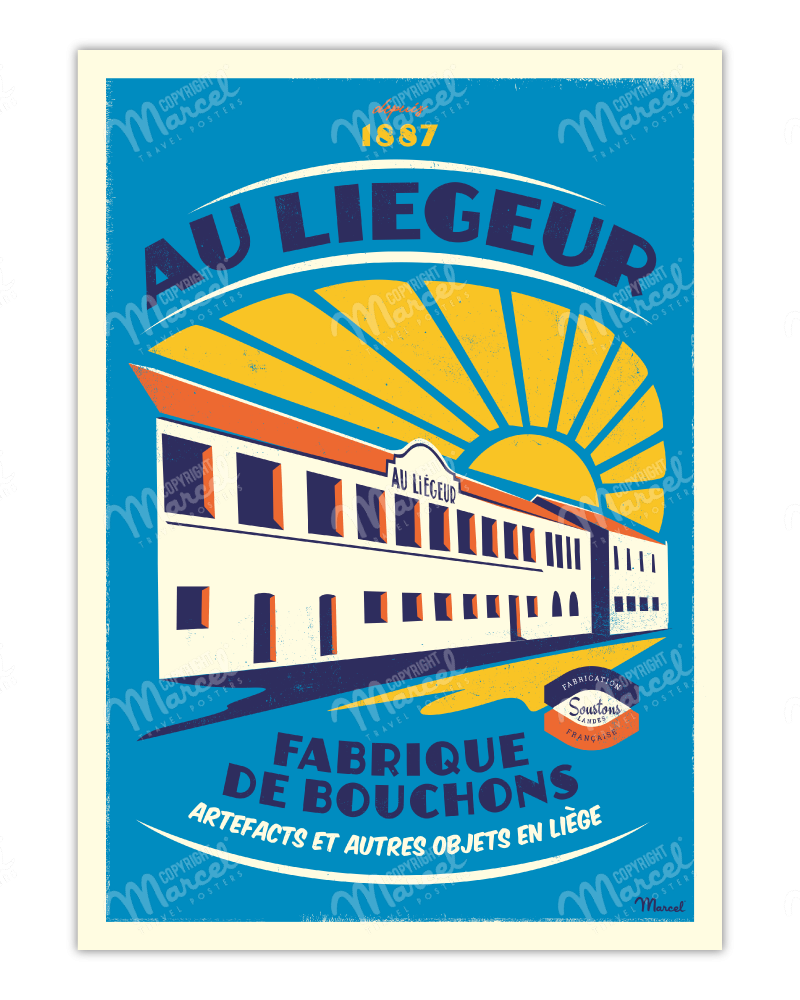 Poster SOUSTON "Au Liégeur Bleu"