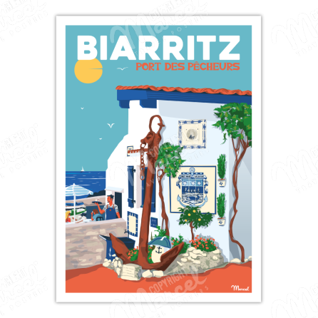 Poster BIARRITZ "Fishermen's Port"
