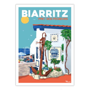 Affiche BIARRITZ "Port des Pêcheurs"