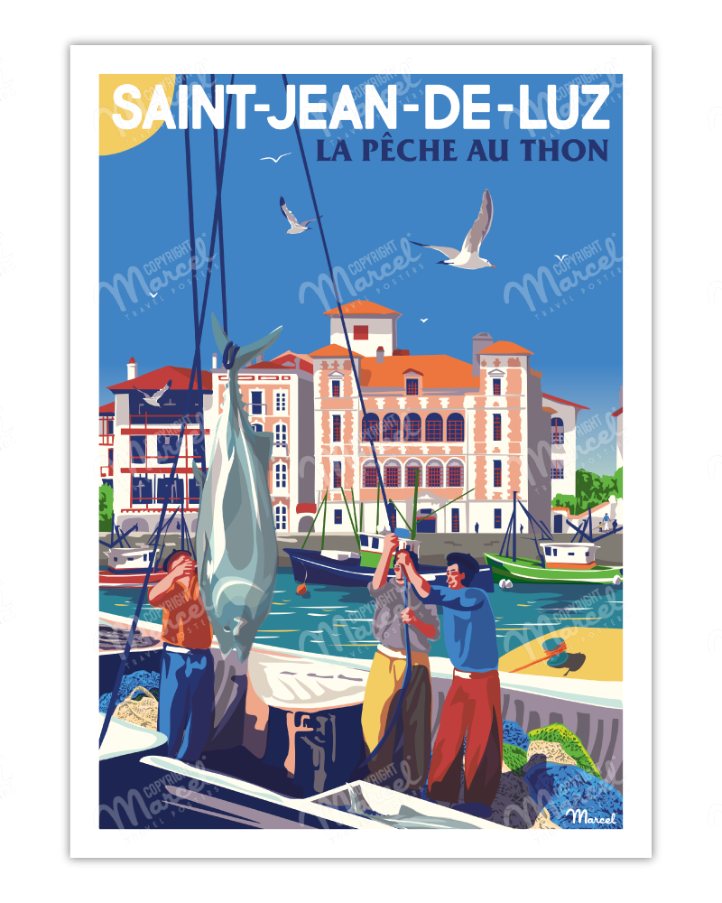 Poster SAINT-JEAN-DE-LUZ "Tuna fishing"