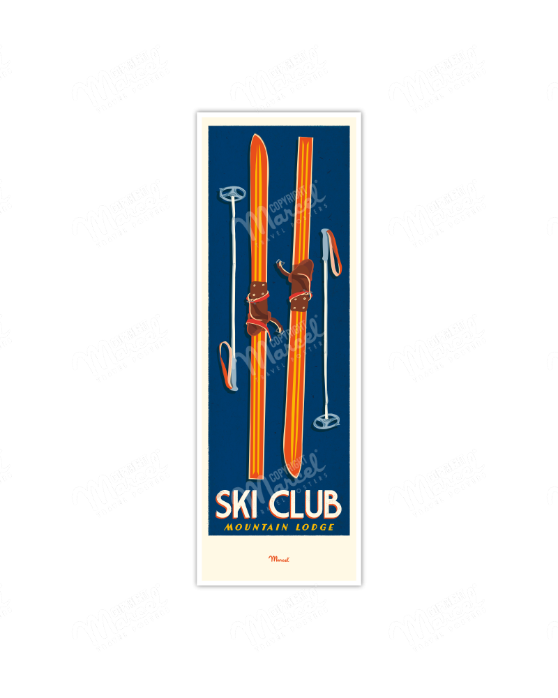 Affiche SKI CLUB "Mountain Lodge"