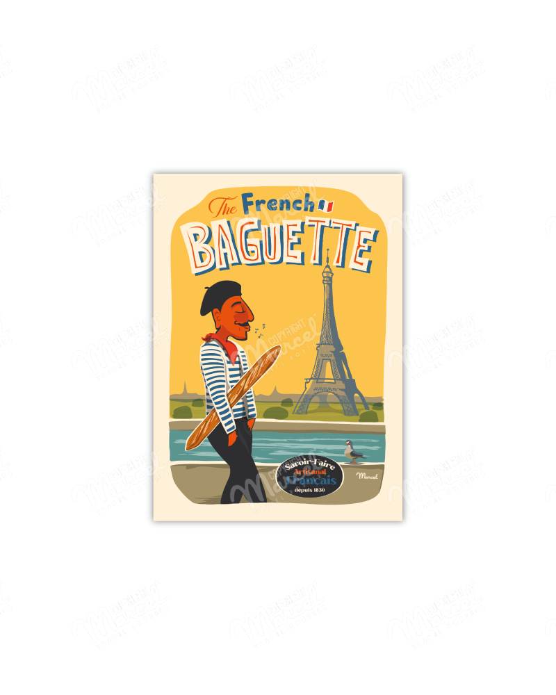 Postcard The French Baguette