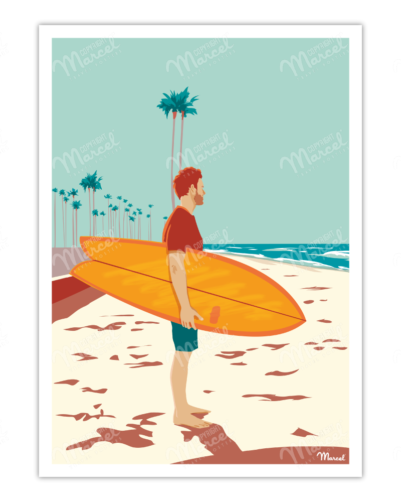 Affiche SURF "Checking Waves"