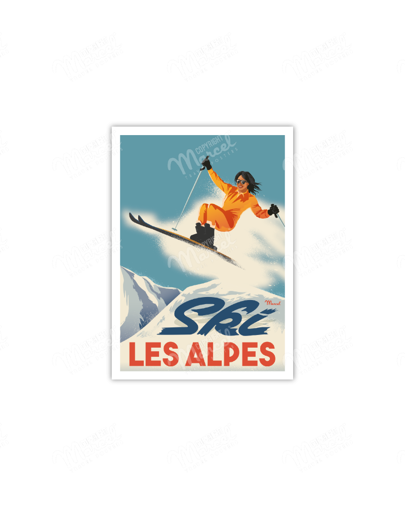 Postcard CLASSIC WINTER "The Skier"