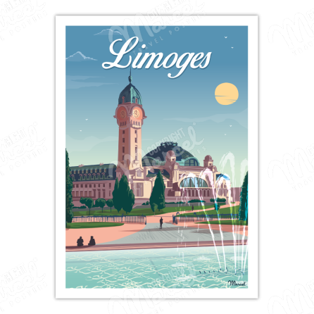 Poster LIMOGES "Gare des Bénédictins"