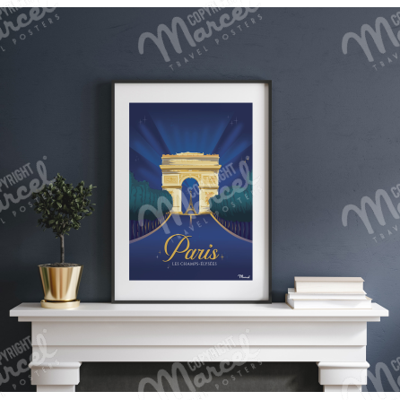 Affiche vintage PARIS Les Toits - Marcel Travel Posters Taille 30 x 40 cm